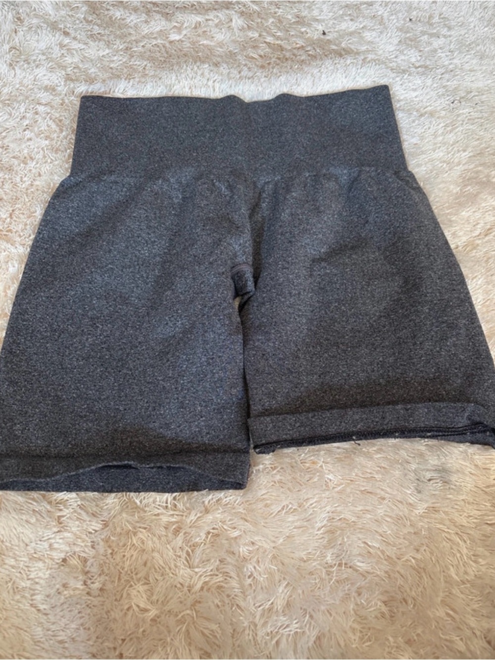 High-Waist Charcoal Gray Women's Active Shorts